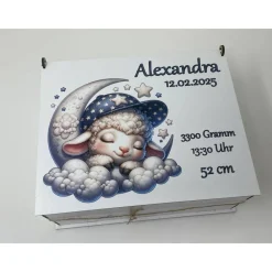 Best Erinnerungsbox für Baby, Erinnerungskiste, personalisierte Erinnerungskiste, Baby Geschenk personalisiert Schaaf Geschenke