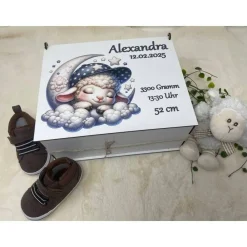 Best Erinnerungsbox für Baby, Erinnerungskiste, personalisierte Erinnerungskiste, Baby Geschenk personalisiert Schaaf Geschenke