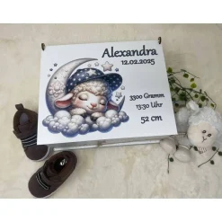 Best Erinnerungsbox für Baby, Erinnerungskiste, personalisierte Erinnerungskiste, Baby Geschenk personalisiert Schaaf Geschenke