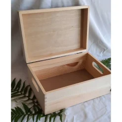 Best Erinnerungsbox Taufe Baby Kreuz Greenery fein aus Holz Geschenke