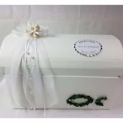Geschenke|CreativAnita Erinnerungsbox Truhe TAUFE KOMMUNION KONFIRMATION - Silber