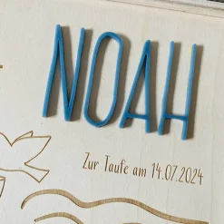 Best Erinnerungsbox zur Taufe aus Holz – 20x20 cm – mit Name, Datum, Motiv und Taufspruch Geschenke