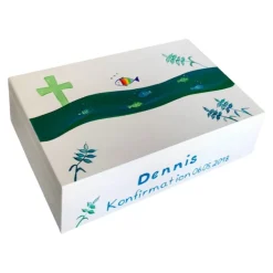 Sale Erinnerungskiste Erinnerungsbox „ Fische“ Taufe Kommunion Konfirmation Geschenk Geschenke
