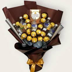Best Essbarer Blumenstrauß - Absolut Vodka - Ferrero Rocher - Merci Geschenke