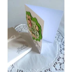 Best Exklusive Valentinskarte in Herzform mit Blüten in edler Kartenbox – Handgemacht & Verziert Valentinstagskarten