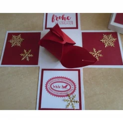 Explosionsbox zu  Weihnachten, Geldgeschenk, Explosionsboxen, Verpackung,Weihnachtsgeschenk, Geldgeschenk, Weihnachten,Frau,Mann.Explosionsbox,Weihnachten, Geldgeschenke