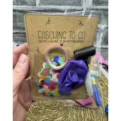 Outlet Fasching To Go | Luftschlange | Konfetti | Luftballon | Tröte | Gastgeschenk | Mitbringsel Deko