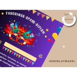 Clearance Faschingsurkunde für den Kinderfasching als Mitgebsel | Urkunde Fasching | A4 | Urkunden ausdrucken | Kinderparty | Deko