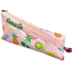 Discount Federmäppchen Ananas rosa mit Namen personalisiert Mäppchen Schulmäppchen Schlamperle Brillenetui Schlampermäppchen Kinder Federmäppchen