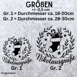 Discount Fensterbild Kranz Aufkleber Nikolausgrüße Nikolaustag | Winterzeit Deko Adventzeit und Nikolaus , Exklusiv Sticker & Aufkleber