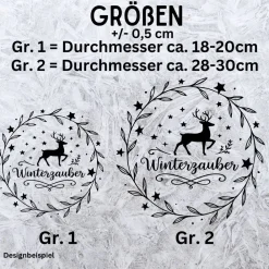 Best Fensterbild Kranz Aufkleber Winterzauber | Winterzeit Deko für Advent und Weihnachten, Exklusiv Sticker & Aufkleber