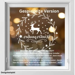 Best Fensterbild Kranz Aufkleber Winterzauber | Winterzeit Deko für Advent und Weihnachten, Exklusiv Sticker & Aufkleber