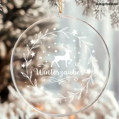 Best Fensterbild Kranz Aufkleber Winterzauber | Winterzeit Deko für Advent und Weihnachten, Exklusiv Sticker & Aufkleber