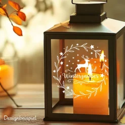 Best Fensterbild Kranz Aufkleber Winterzauber | Winterzeit Deko für Advent und Weihnachten, Exklusiv Sticker & Aufkleber