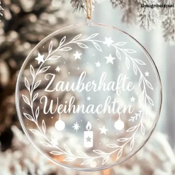 Fensterbild Kranz Aufkleber Zauberhafte Weihnachten | Winterzeit Deko für Advent und Weihnachten, Exklusiv Sticker & Aufkleber