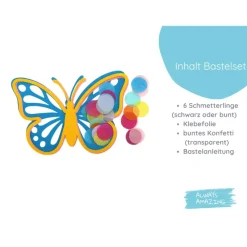 Clearance Fensterbild Schmetterlinge Bastelset | Fensterbilder aus Transparentpapier | Schmetterlinge basteln Frühling