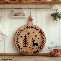 Online Fensterbild Skandi Stil minimalistischer Aufkleber Hirsch | Winterzeit Deko für Advent und Weihnachten, Exklusiv Sticker & Aufkleber