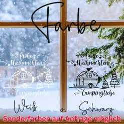 Fensterbild Weihnachten Campingliebe Weihnachtsdekoration Sticker Aufkleber 2 Farben 3 Größen Sticker & Aufkleber