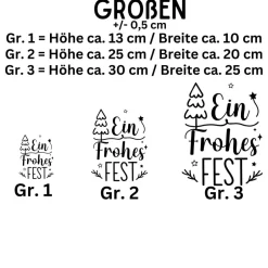 Online Fensterdeko Advent Weihnachten Fensterbild Weihnachtsdekoration Sticker Frohes Fest 2 Farben 3 Größen Sticker & Aufkleber