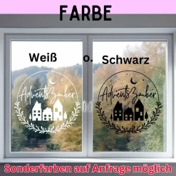 Sticker & Aufkleber|frickelfrieda Fensterdeko Adventszauber Fensterbild Weihnachtsdekoration Sticker Kranz Advent Dekofenster 2 Farben 2 Grö&szli