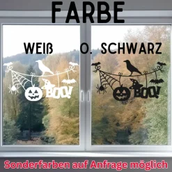 Deko Halloween|frickelfrieda Fensterdeko Halloween Fensterbild Grusel Boo Sticker für Oktober Dekofenster Halloweenparty Fensteraufkleber Spooky Deko