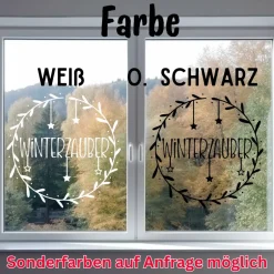 Outlet Fensterdeko Schriftzug Winterzauber Weihnachten Fensterbild Weihnachtsdekoration Sticker 2 Farben 3 Größen Sticker & Aufkleber