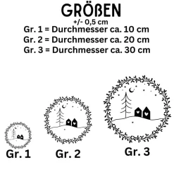 Sticker & Aufkleber|frickelfrieda Fensterdeko skandi Stil Fensterbild Weihnachtsdekoration Sticker Kranz Advent Dekofenster 2 Farben 3 Größen