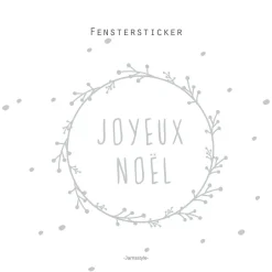 Sticker & Aufkleber|jamsstyle Fenstersticker "Weihnachtskranz" Frohe Weihnachten mit Schneeflocken