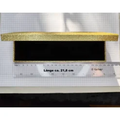 Festliche Geschenk-Verpackung 21,8x5,6x2,6cm f. Lesezeichen Schlüsselanhänger Gold Glitzer Schmuckschachtel Etui Armband Geschenkverpackungen