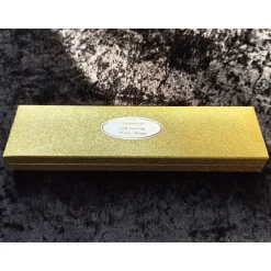 Festliche Geschenk-Verpackung 21,8x5,6x2,6cm f. Lesezeichen Schlüsselanhänger Gold Glitzer Schmuckschachtel Etui Armband Geschenkverpackungen
