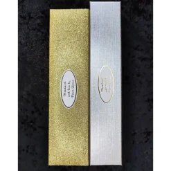 Festliche Geschenk-Verpackung 21,8x5,6x2,6cm f. Lesezeichen Schlüsselanhänger Gold Glitzer Schmuckschachtel Etui Armband Geschenkverpackungen