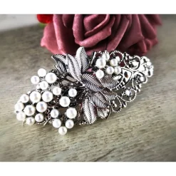 Brautschmuck|Tinas Schmucktruhe festliche Haarspange, Braut, weisse Perlen, Brautschmuck