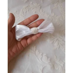 Festliche weiße Schleife Haarschmuck für Braut Hochzeit Kommunion Konfirmation Haarklammer romantisch Brautschmuck