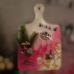 Weihnachtsdeko|Haekelhexe Claudia Festliches Resin-Deko-Brett "Home Sweet Home"