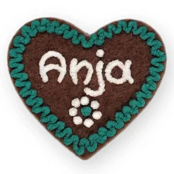 Accessoires|Mein Name Filzherz 6er SET Oktoberfest Dirndl Accessoires mit Namen - Anstecker Namensschild Herz personalisiert Button Brosche