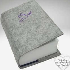 Outlet Filzhülle evangelisches Gesangbuch FRIEDENSTAUBE personalisiert  KL42 Gastgeschenke