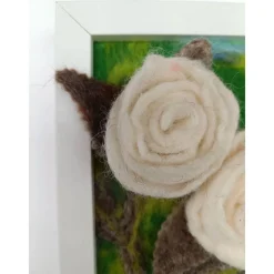 Discount Filzkunst "Filzrosen" gefilzt im 3-D- Bilderrahmen Kunst