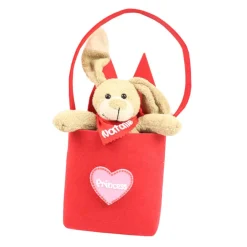 Discount Filztasche mit Hasenohren und Hase personalisiert -  Geschenk zu Ostern mit Name - Filztasche in Filzherz Osterkörbchen