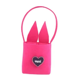 Best Filztasche mit Hasenohren und Hase personalisiert - Geschenk zu Ostern mit Name für Kinder - Filztasche in Filzherz Osterkörbchen