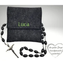 Outlet Filztäschchen NAME Rosenkranz personalisiert.  Farbwahl Rosenkranztasche Rosenkranztäschchen