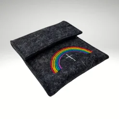 Best Filztäschchen Rosenkranz REGENBOGEN Kreuz Rosenkranztasche Wollfilz Rosenkranztäschchen