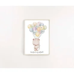 Online Fingerabdruck Gästebuchposter Gästebuch Kinder Taufe Babyparty Bär Ballon, Digital Download Fotoalbum & Gästebuch