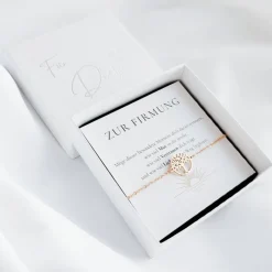 Geschenke|SR Jewelry Firmung Geschenk Armband | Symbol & Farbe wählbar | Geschenkkarte Zur Firmung mit Sonnenaufgang | Geschenkset mit Box