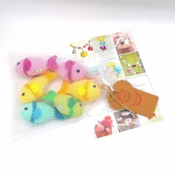 Best Fisch gehäkelt, Amigurumi, 100 % Baumwolle, als Dekoration zur Taufe, Konfirmation, Geburtstag oder Babyparty, Wunschfar Gastgeschenke