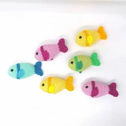 Best Fisch gehäkelt, Amigurumi, 100 % Baumwolle, als Dekoration zur Taufe, Konfirmation, Geburtstag oder Babyparty, Wunschfar Gastgeschenke