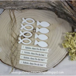 Best Fische Deko 4er Set (8 Fische) Raysin Tischdekoration Konfirmation, Kommunion, Firmung, Jugendweihe, Taufe, Gastgeschenk Gastgeschenke