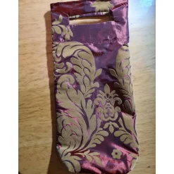 Geschenkverpackungen|Made by EiDa Flaschentasche 38x10x8 cm – Geschenktasche Flaschenbeutel glänzend Rot mit Velour Motiv