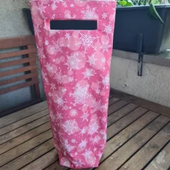 Discount Flaschentasche 38x10x8 cm – Geschenktasche Flaschenbeutel mit rosa mit Sternen Motiv Geschenkverpackungen