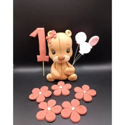 Hot Fondant Figur Teddy, Tortendekoration Teddybär, Tierfiguren, Fondant Figuren für Torten Tortendekoration