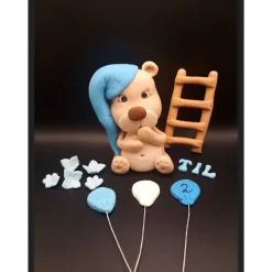 Tortendekoration|Annetts Zuckerfiguren Fondant Figur Teddy, Tortendekoration Teddybär, Tierfiguren, Fondant Figuren für Torten